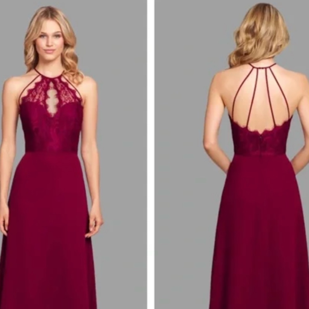 Bridesmaid Dress: Hailey Paige, Burgundy, Size 10